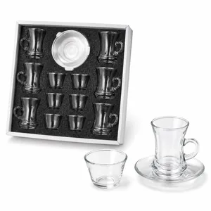 tea and coffee clear cups set of 18