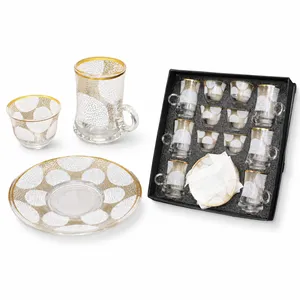 tea and coffee golden circles cups set of 18