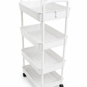 3-tier plastic storage trolley