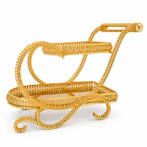 gold serving trolley