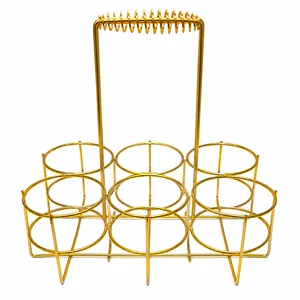 GOLD Carrier Bottle Carrier Metal Wine Rack  Hold Up to 6