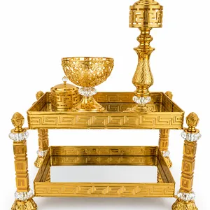 Golden Aluminum Ethiopian Rekebot Coffee Set