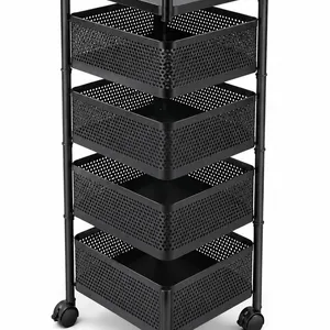 5-Tier Square Rotating Storage Trolley