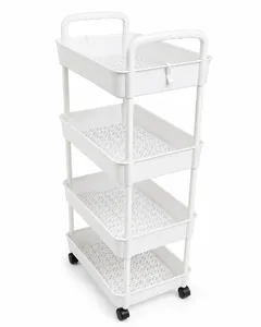 3-tier plastic storage trolley
