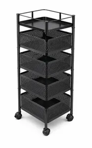 5-Tier Square Rotating Storage Trolley