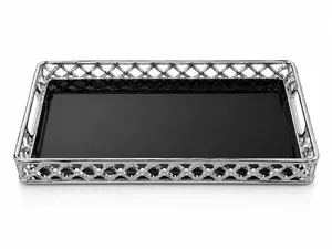 Tricune branded square mirrored vanity trays