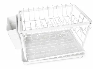 2-Tier plastic Kitchen Dish Drainer Rack